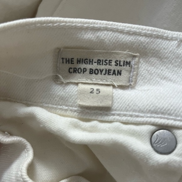 Madewell High-Rise Slim Boyjean in Tile White - Picture 8 of 9